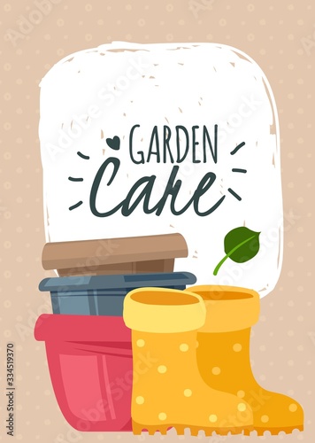 Gardening cartoon vertical card