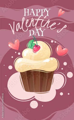 Valentines day cartoon poster