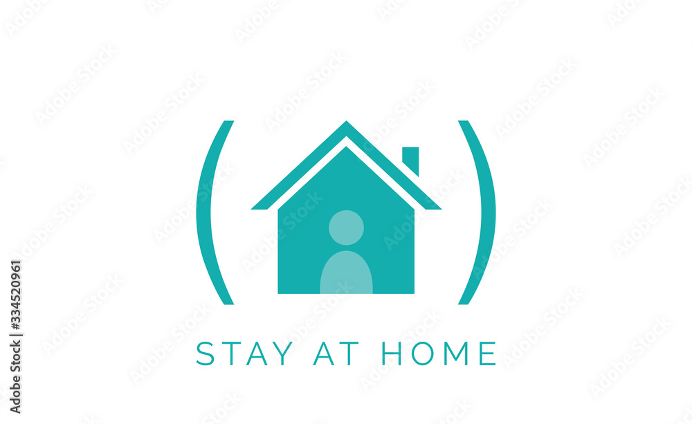 Stay at home icon logo for coronavirus prevention Stay at home icon logo for coronavirus prevention