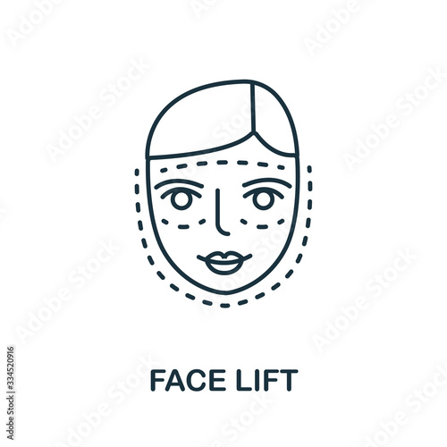 Face Lift icon from plastic surgery collection. Simple line element Face Lift symbol for templates, web design and infographics