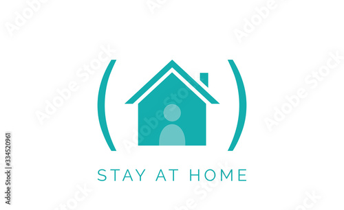 Stay at home icon logo for coronavirus prevention