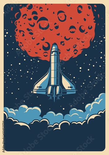 Vintage space colorful poster