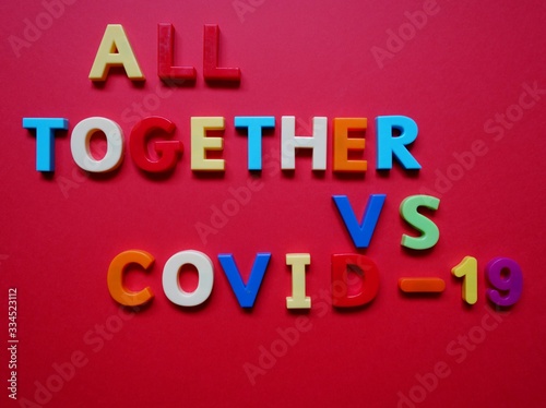 Wallpaper Mural layout of colored letters on the topic of coronavirus- covid-19 Torontodigital.ca