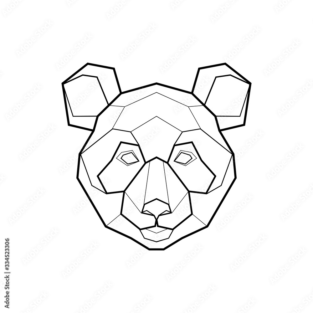 Polygonal abstract head of a panda. Logo of the panda. Vector illustration Polygonal abstract head of a panda. Logo of the panda. Vector illustration
