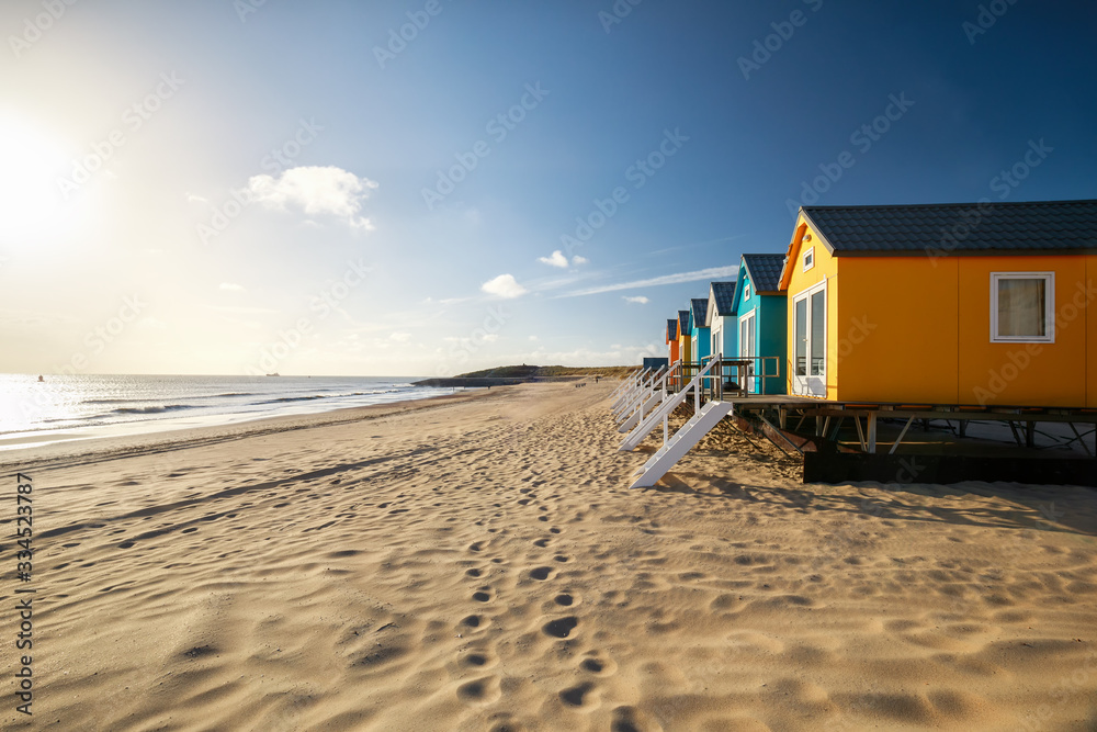 small colorful buildings on sea beach