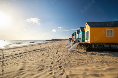 small colorful buildings on sea beach