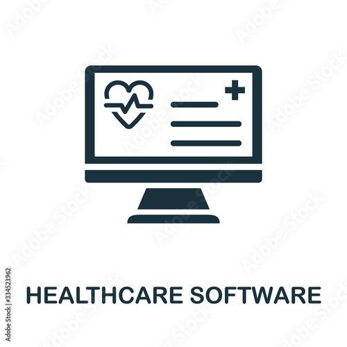 Healthcare Software icon. Simple element from digital healthcare collection. Filled Healthcare Software icon for templates, infographics and more