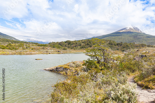 Landscape of Lapataia River at "Tierra del Fuego" National Park - Ushuaia - Argentina