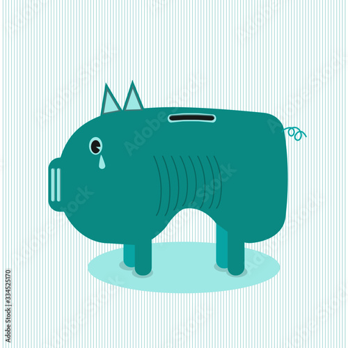pig Bowl,Piggy Pig money, skinny pig,Vector, Illustration