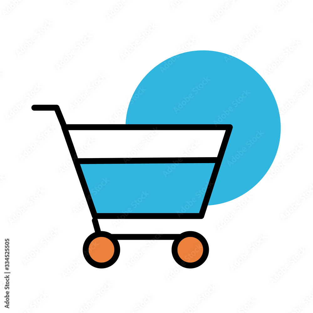 shopping cart trolley line and fill style icon shopping cart trolley line and fill style icon