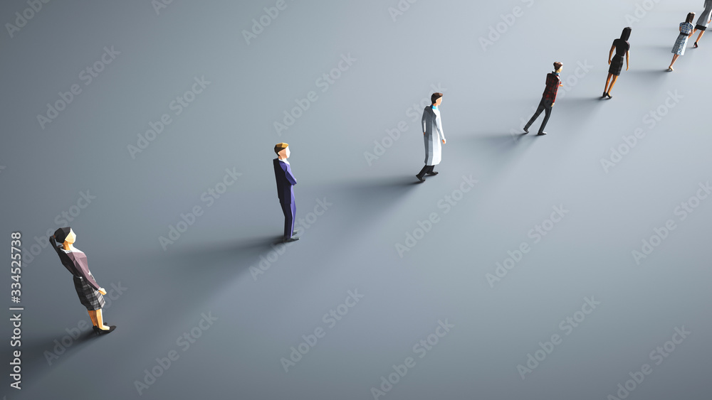 People social distancing because of coronavirus - concept People social distancing because of coronavirus - concept