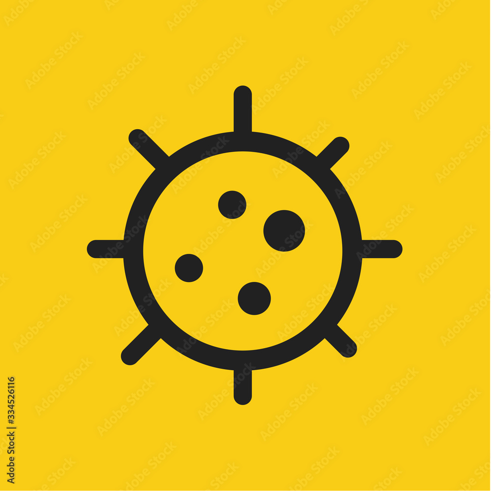 Obraz premium Icon Covid-19 Coronavirus MERS-Cov. Viral pandemic. Yellow