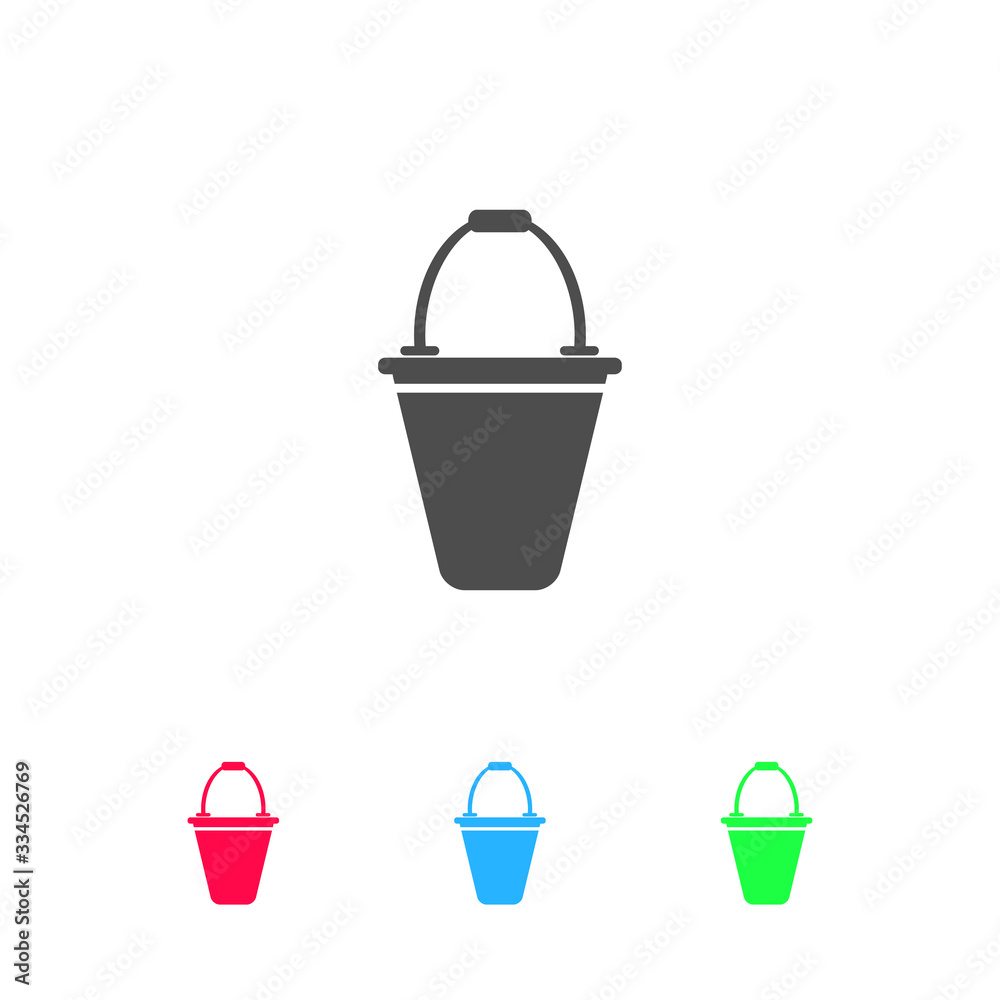 Bucket icon flat.