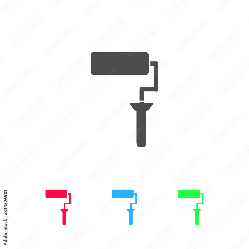 Paint roller icon flat. Paint roller icon flat.
