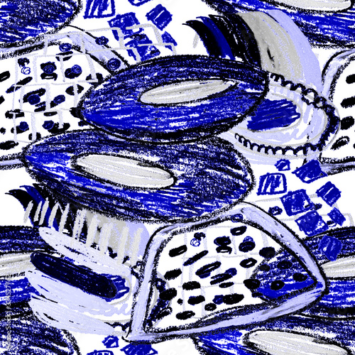Creative seamless pattern with beautiful bright abstract elements. Colorful t...
