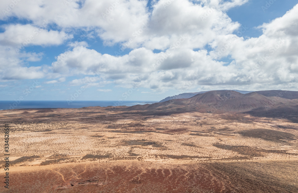 Naklejka premium Landscape on island La Grasiosa, Canary Islands