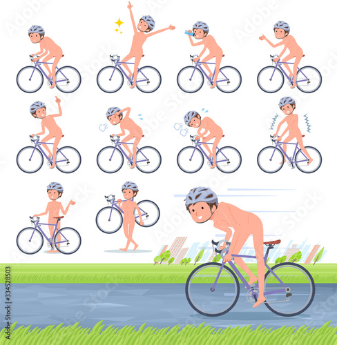 flat type nude men_road bike