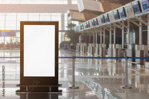 blank advertising billboard at airport background large LCD advertisement