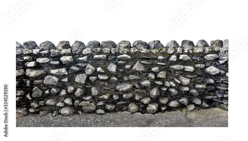 Gray stone brick wall