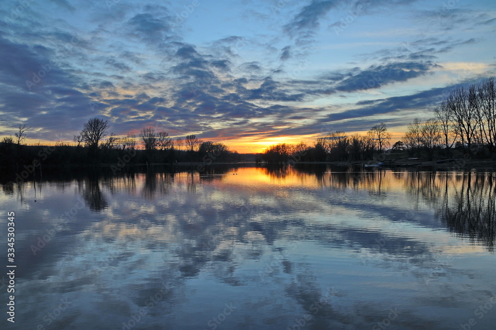 Lake in sunset-3