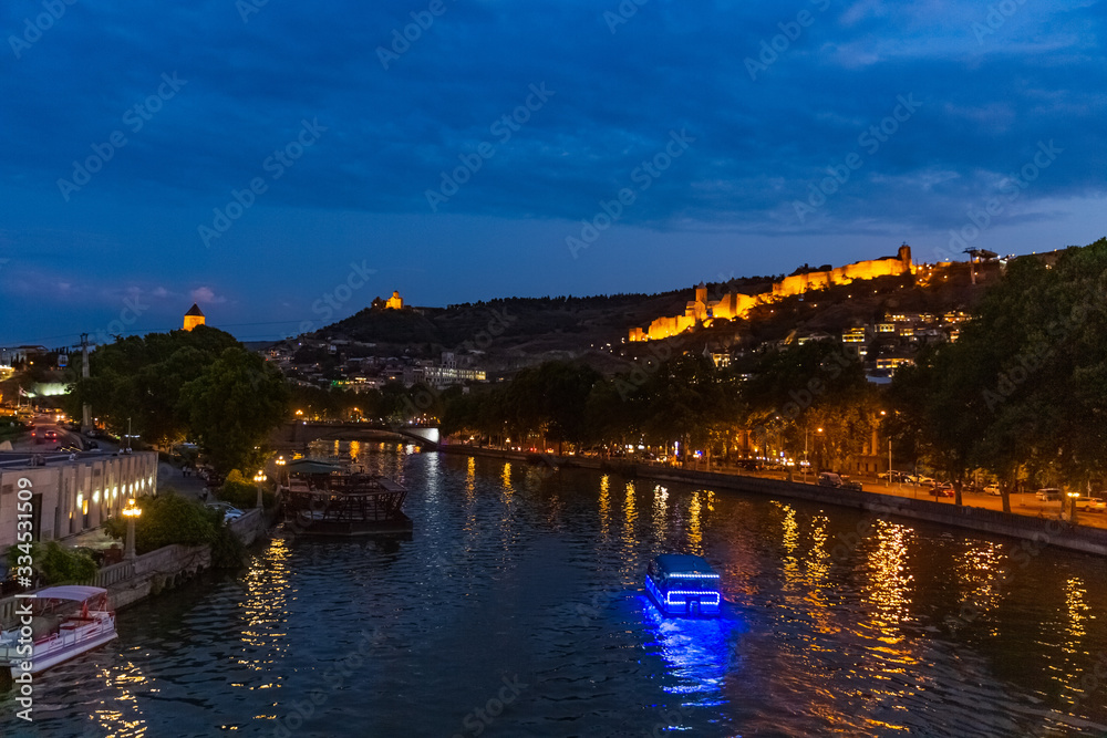 Narikala fortress Tbilisi Kuri river cityscape Georgia Europe landmark