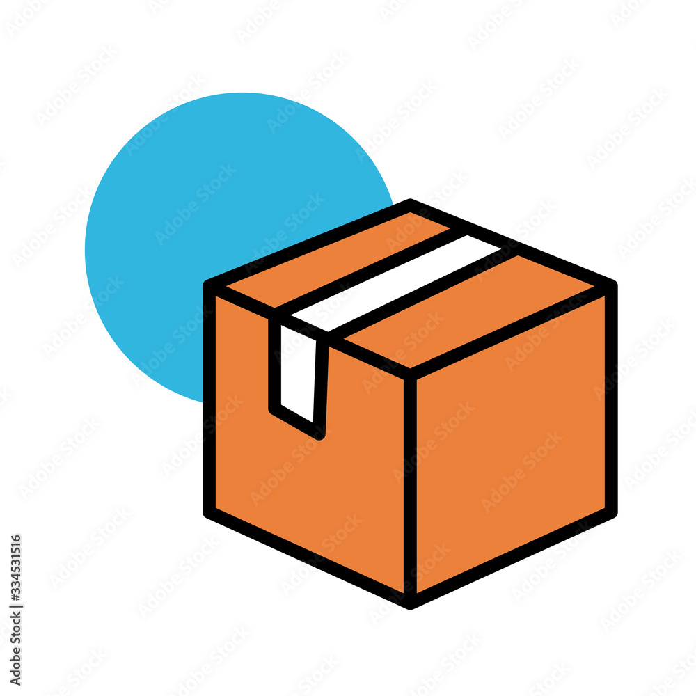 box carton delivery line and fill style icon