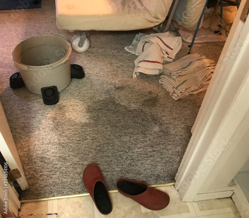 cleaning water flood in the house