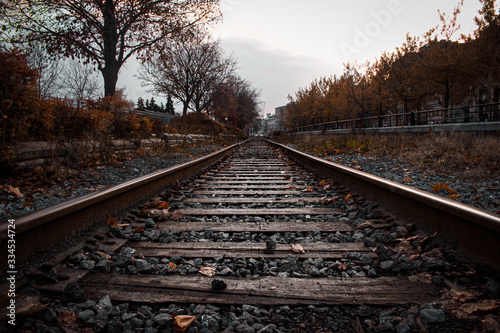 railway tracks in fall