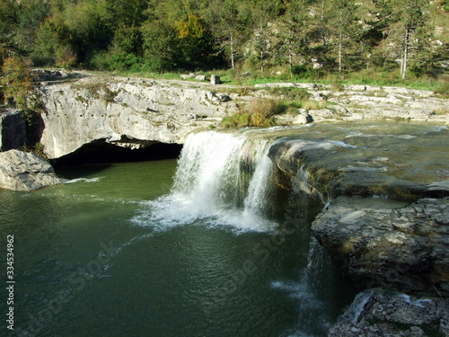 Waterfall and Cave The Zarecki Krov on the Pazincica River - Pazin, Croatia (Slap i pecina Zarecki krov na rijeci Pazincici - Pazin, Hrvatska) photo