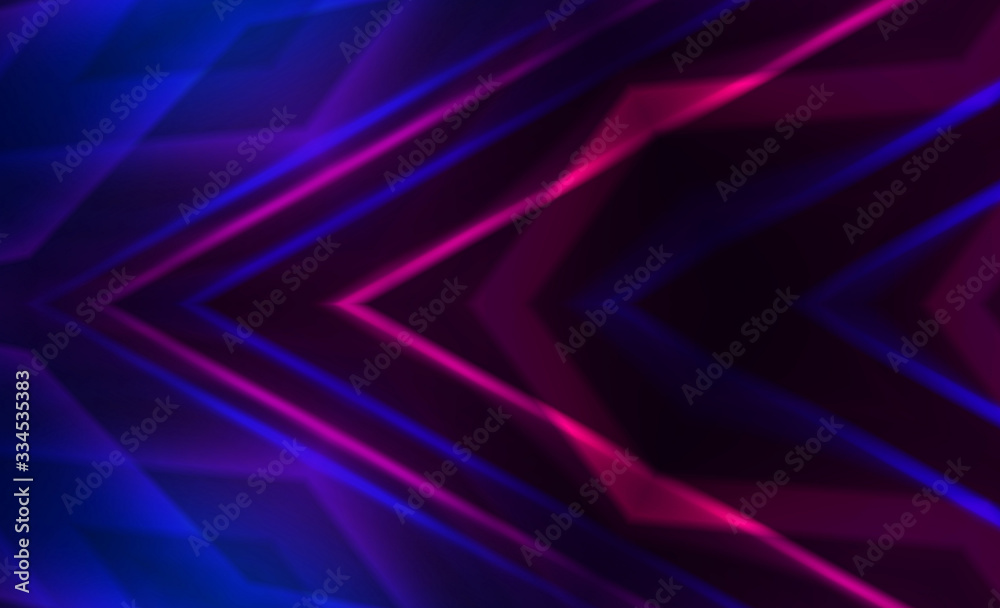 Dark abstract background with UV neon glow, blurred light lines, waves. Blue-pink neon light Dark abstract background with UV neon glow, blurred light lines, waves. Blue-pink neon light