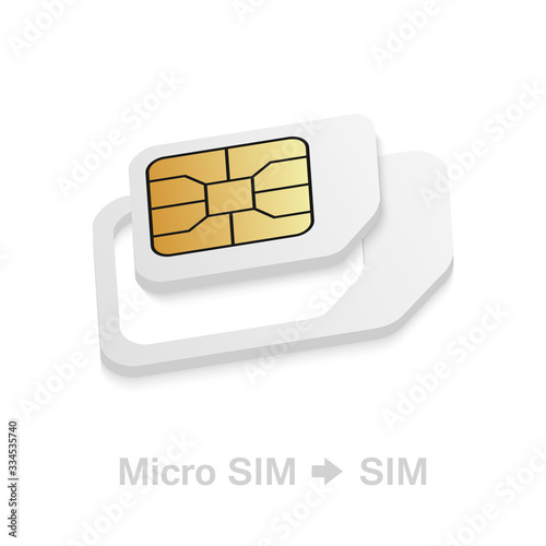 Realistic Micro to Standard SIM card adapter. Phone sim-card converter kit.