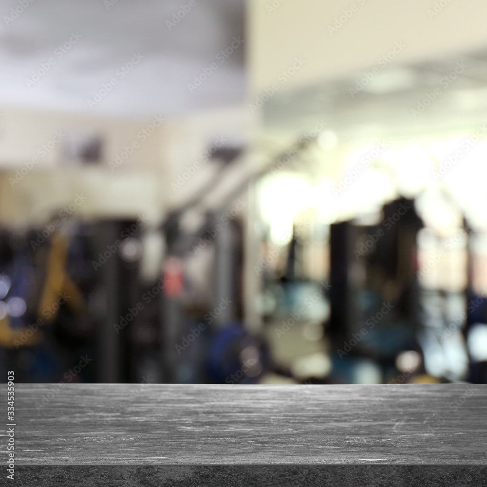 Empty stone surface in modern gym interior