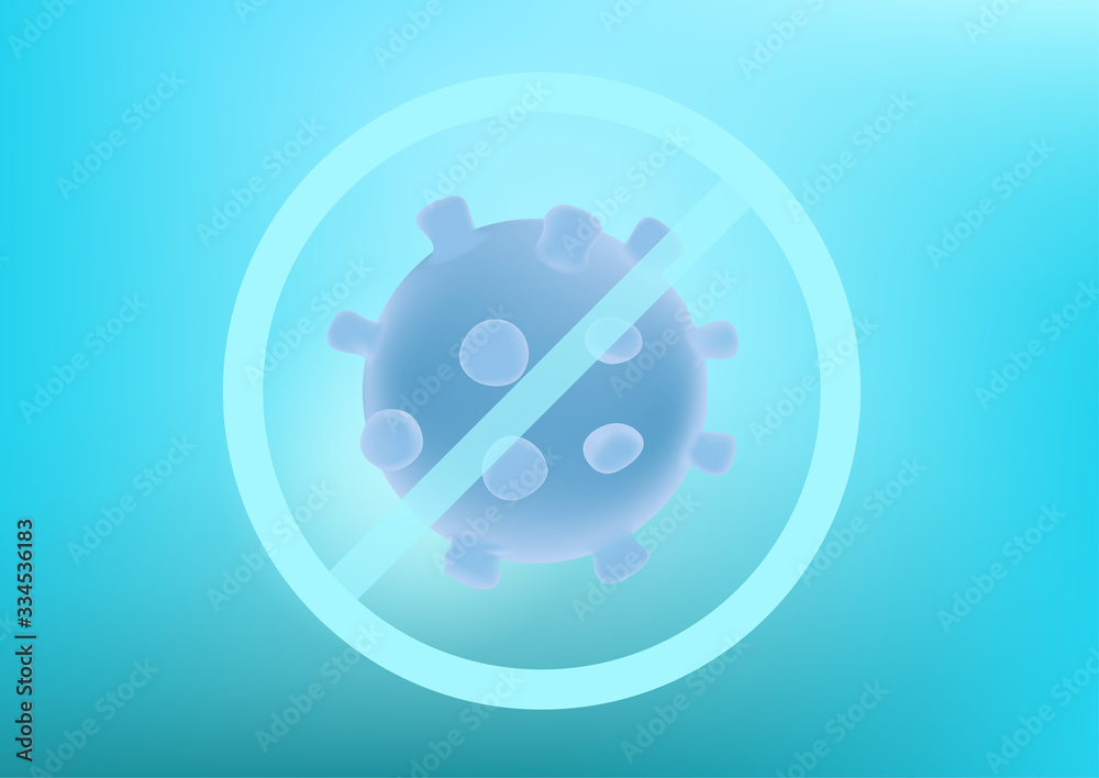 3d vector illustraction of virus. Science abstract background with the virus
