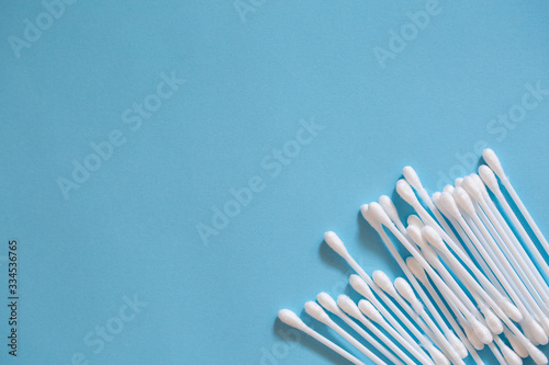 Cotton buds for cleaning ears and makeup. Caring for health and beauty.