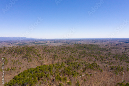Blue Sky aerial at Paris Mountain Near Greenville SC and the Blue Ridge Mountains