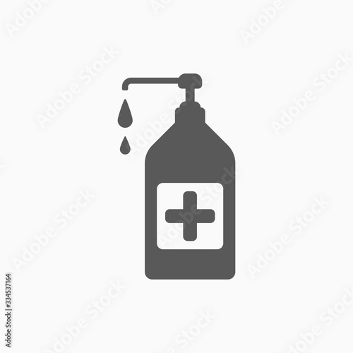 pump bottle icon, alcohol gel pump bottle vector