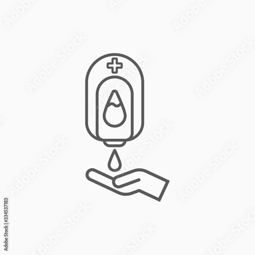 pump hand wash icon, alcohol machine vector, hand sanitizer illustration