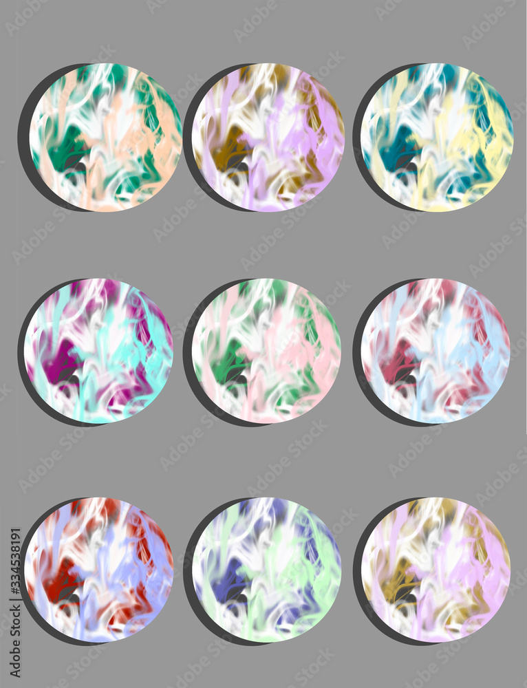 abstract paintings in a circle of different colors abstract paintings in a circle of different colors