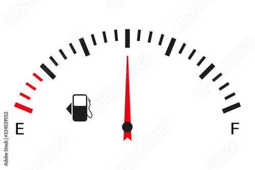 The fuel sensor is horizontal. Flat style. Isolated on white background. Vector