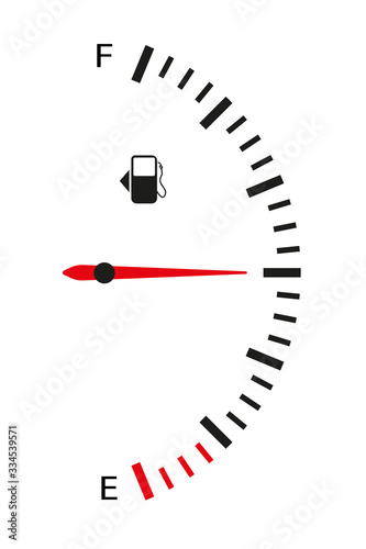 The fuel sensor is vertical. Flat style. Isolated on white background. Vector