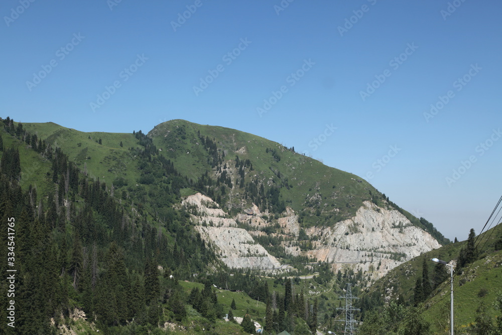 Almaty, Kazakhstan, July 8, 2019: Mountain View near Medeo