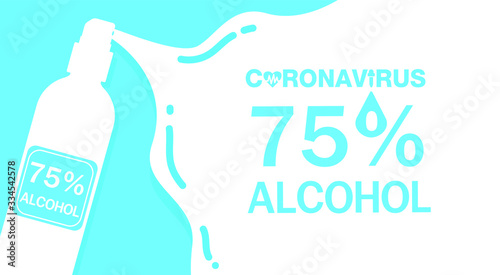 MERS-Cov, COVID-19, Novel coronavirus, 2019-nCoV, virus being killed by spray, disinfectant solution. Stop Covid-19 text concept. Flat vector illustration