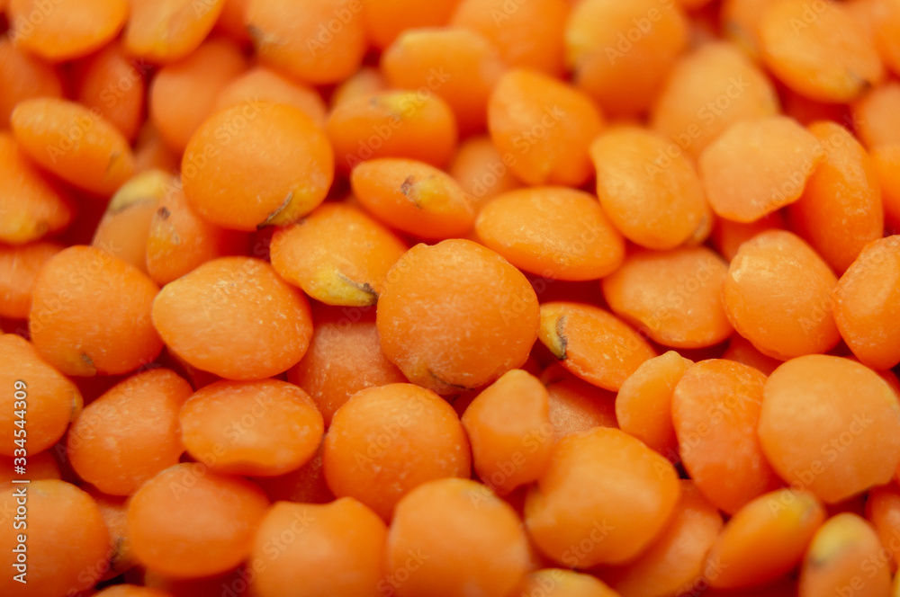 Lentil groats close-up. Macro photography Lentil groats close-up. Macro photography