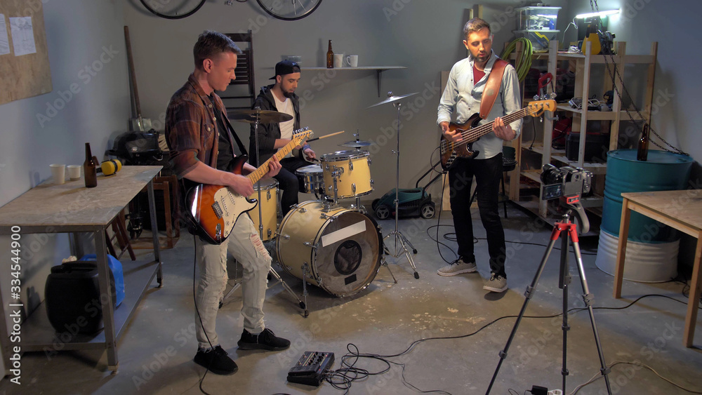 Music band having repetition in garage
