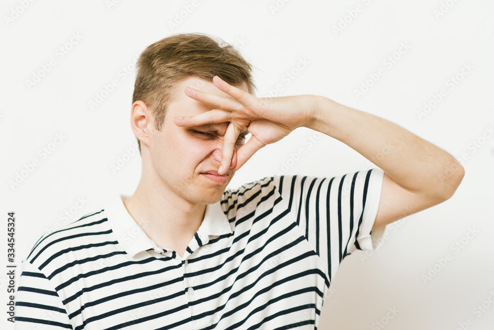 The stench. Closes the man's nose The stench. Closes the man's nose