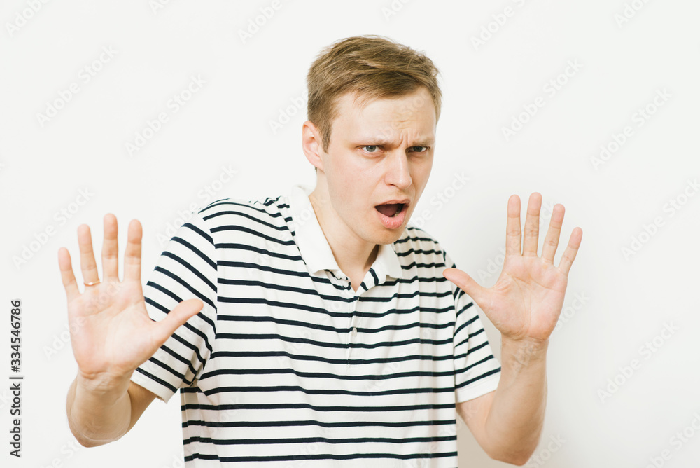 The man is afraid of fear The man is afraid of fear