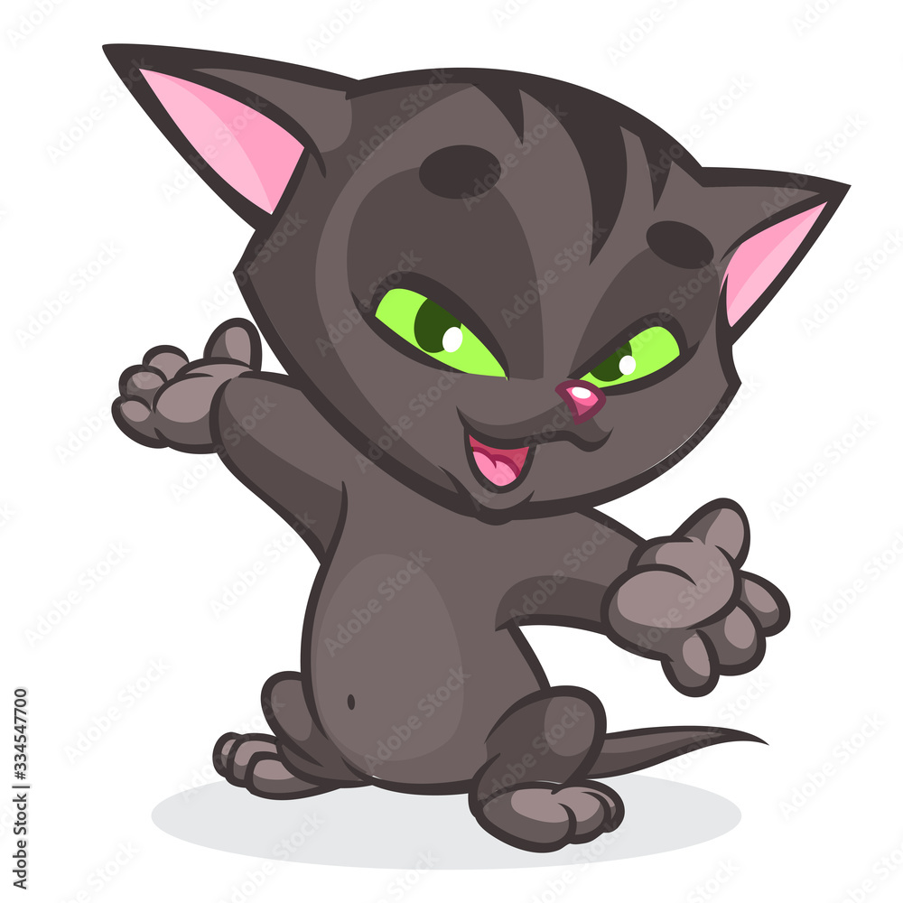 Cute and funny cartoon cat. Vector illustration Cute and funny cartoon cat. Vector illustration