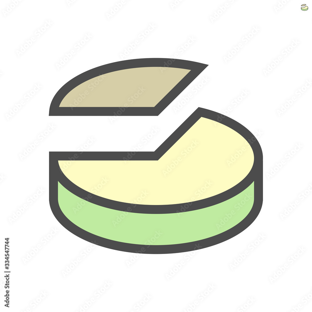 3d pie chart for statistics display vector icon design, 48x48 pixel perfect and editable stroke. 3d pie chart for statistics display vector icon design, 48x48 pixel perfect and editable stroke.