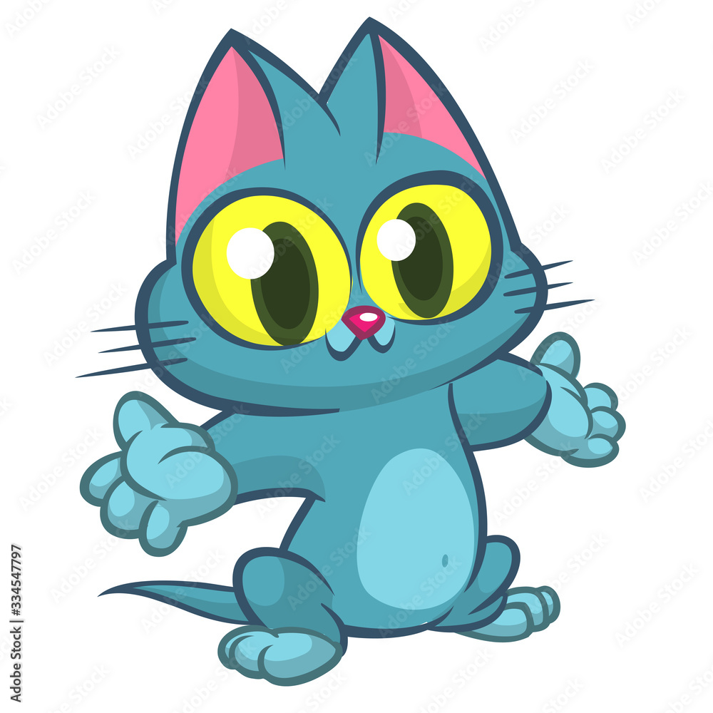 Cute and funny cartoon cat. Vector illustration Cute and funny cartoon cat. Vector illustration