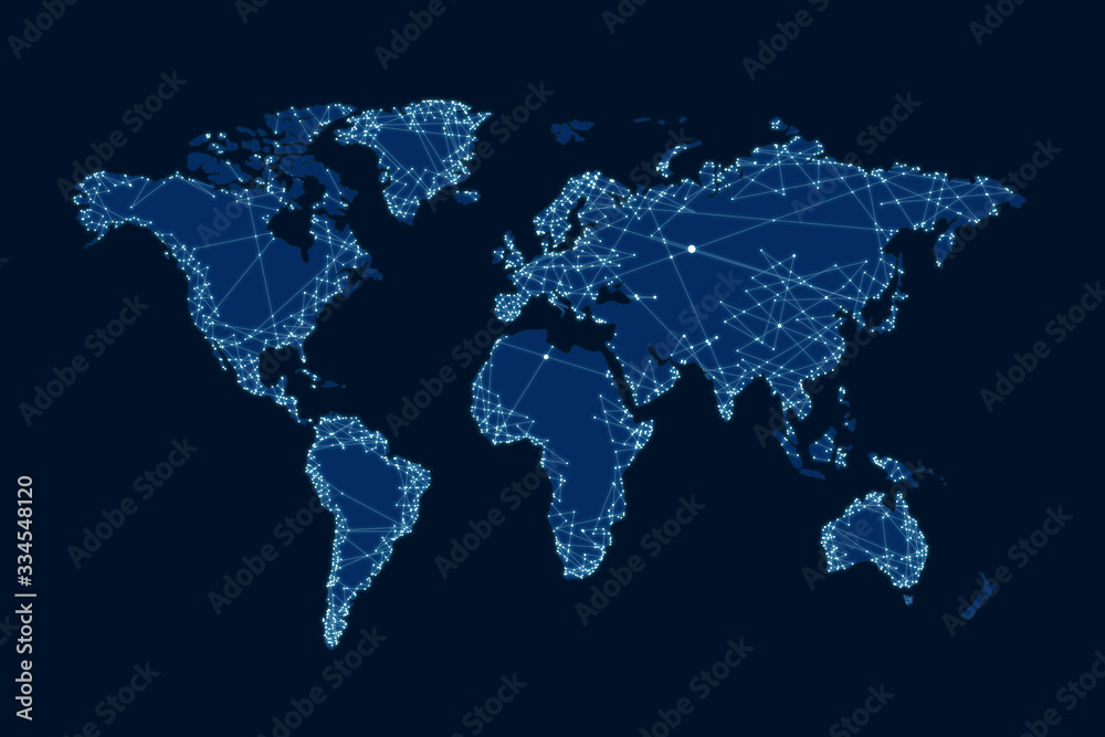 Fototapeta premium Illustration of world map. Travel agency concept